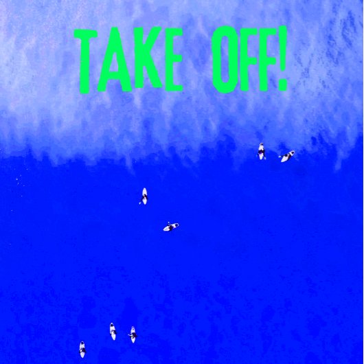 テイクオフ！サーファー用語が波をキャッチ Tシャツ