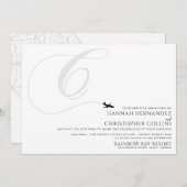 テイクオフCイニシャル結婚 招待状 (正面/裏面)