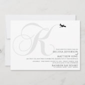 テイクオフKイニシャル結婚式招待状 招待状 (正面)