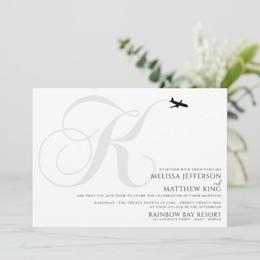 テイクオフKイニシャル結婚式招待状 招待状 (スタンド正面)