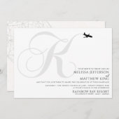 テイクオフKイニシャル結婚式招待状 招待状 (正面/裏面)