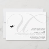 テイクオフUイニシャル結婚式招待状 招待状 (正面)