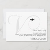 テイクオフVイニシャル結婚式招待状 招待状 (正面)