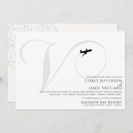 テイクオフVイニシャル結婚式招待状 招待状