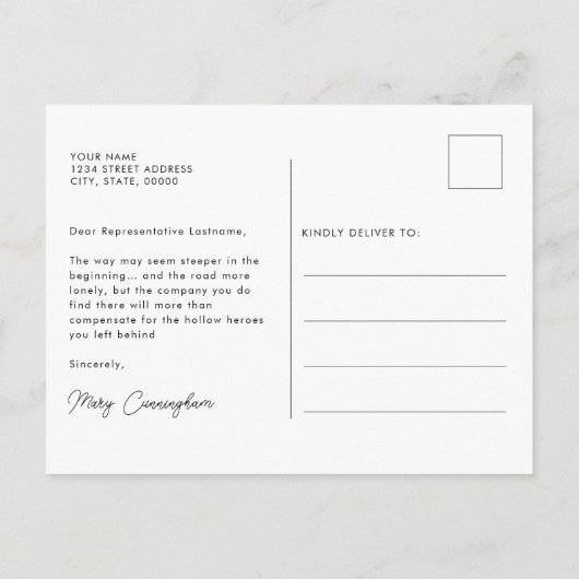 テイクザハイロード石板ブルーやる気を起こさせる ポストカード (裏面)