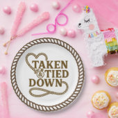 テイクドアンドタイドダウンカントリー西部バチェロレッテ ペーパープレート (パーティー)