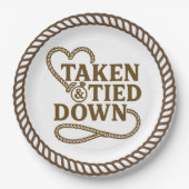 テイクドアンドタイドダウンカントリー西部バチェロレッテ ペーパープレート (正面)