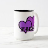 テイクパープルハートコーヒーマグ ツートーンマグカップ (正面右)