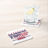 テイク・アメリカ・バック・トランプ2024 スクエアペーパーコースター (インサイチュ)