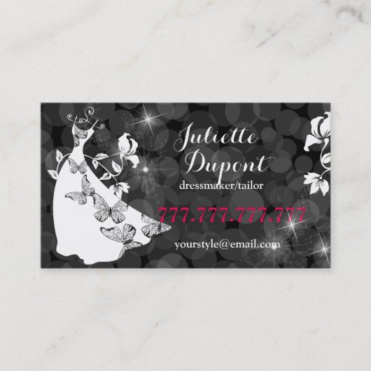 テイスタイリッシュラードレスメーカー仕立てサロンブラック 名刺 (正面)