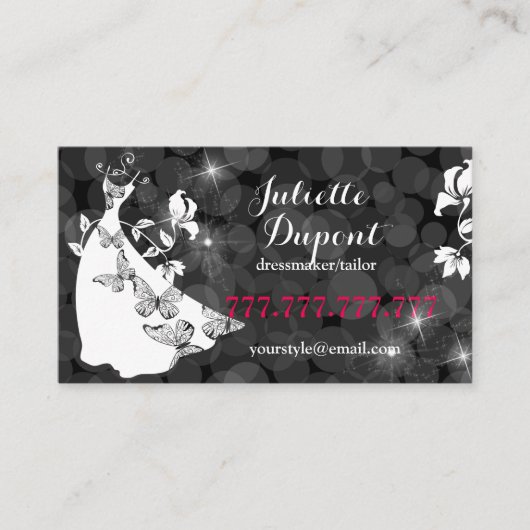 テイスタイリッシュラードレスメーカー仕立てサロンブラック 名刺 (正面)
