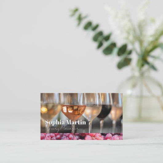 テイスティングのワインの品種 名刺 (スタンド正面)