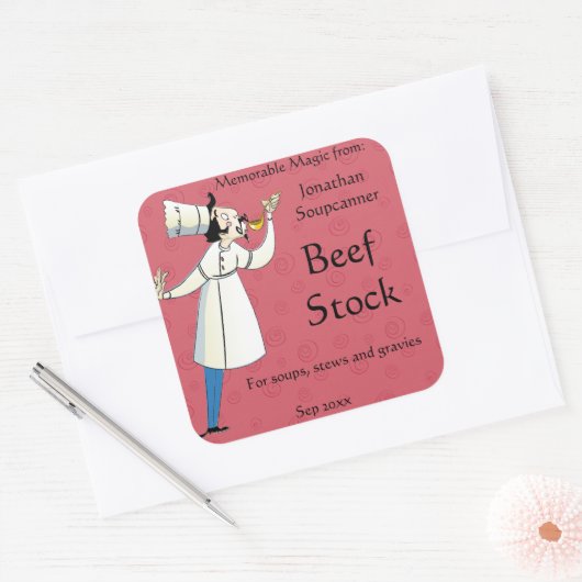 テイスティングシェフホーム缶詰食品ラベル スクエアシール (封筒)