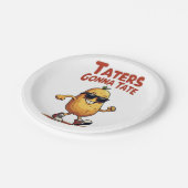 テイターがテイトする – おもしろいポテトの姿勢 ペーパープレート (アングル)