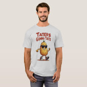 テイターがテイトする – おもしろいポテトの姿勢 Tシャツ (正面フル)