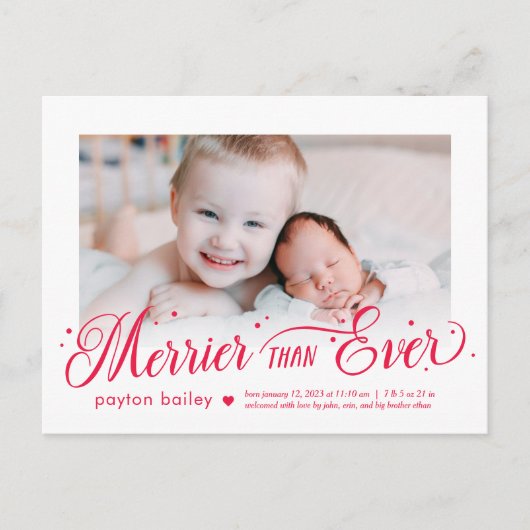 テイメリーント編集可能カラーベビーホリデーカード シーズンポストカード (正面)