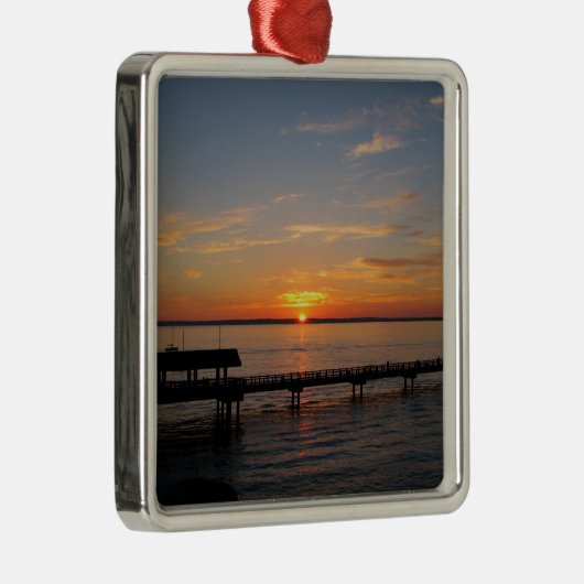 テイラーの通りの波止場の日没 メタルオーナメント (右)