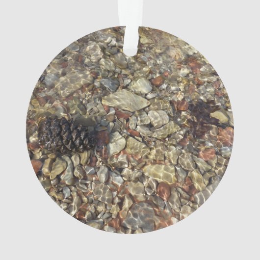 テイラークリークの小石自然写真 オーナメント (裏面)