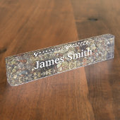 テイラークリークの小石自然写真 デスクネームプレート (側面)