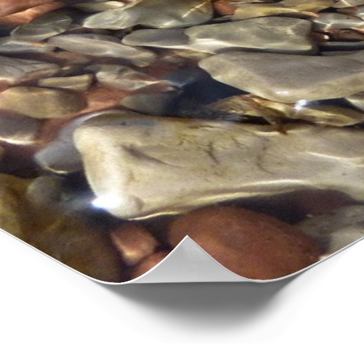 テイラークリークの小石自然写真 ポスター (角)