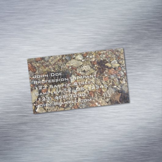 テイラークリークの小石自然写真 マグネット名刺 (インサイチュ)