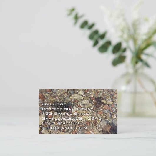 テイラークリークの小石自然写真 名刺 (スタンド正面)