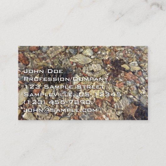 テイラークリークの小石自然写真 名刺 (正面)