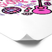 テイラーハートファーストネームパーソナライズされた誕生日ガール ポスター (角)