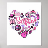 テイラーハートファーストネームパーソナライズされた誕生日ガール ポスター (正面)