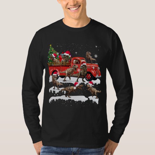 テイラーファミリー醜いクリスマスセーター赤トラックおもしろい Tシャツ (正面)