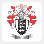 テイラー家紋コートオブアームズ スクエアシール (正面)