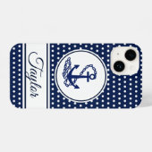 テイラー、名前テンプレートいかりシンボルマリタイムスタイル iPhoneケース (裏面横)