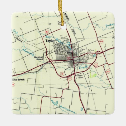 テイラーTXヴィンテージマップ セラミックオーナメント (正面)