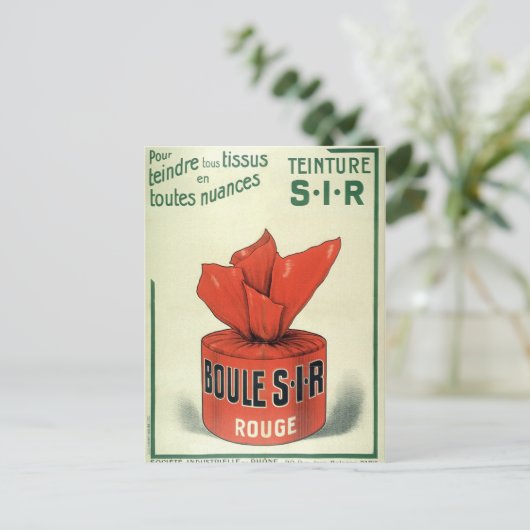 テインチュールルージュフランスのヴィンテージレディースブードワアドバー ポストカード (スタンド正面)