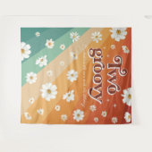 テゥー・グルーヴィー・セカンド・バースデイ | レトロ・デイジー・レインボー タペストリー (正面(横))