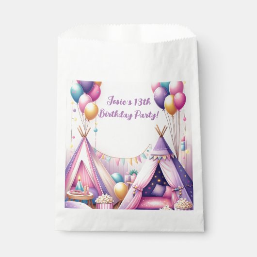 テエカラフルペ魅力的誕生日スリーポバーパーティー フェイバーバッグ (正面)