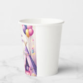 テエカラフルペ魅力的誕生日スリーポバーパーティー 紙コップ (左)