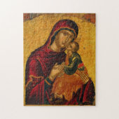 テオトコスとキリストの子のアイコン ジグソーパズル (縦)