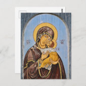テオトコスとキリストの子のアイコン ポストカード (正面/裏面)