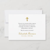 テオトコスとキリストの子の天使たち正統の葬儀 サンキューカード (裏面)