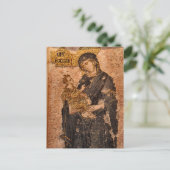テオトコスとキリストの子ビザンチンモザイク ポストカード (スタンド正面)