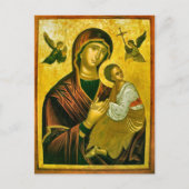 テオトコスと天使のアイコンを持つキリストの子供 ポストカード (正面)