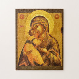 テオトコスと幼子キリストの正教会のイコン ジグソーパズル