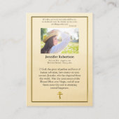 テオトコス(ヴァージンメアリー)葬儀祈りの言葉カード プレイスカード (裏面)