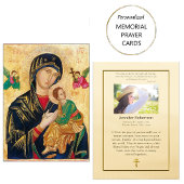 テオトコス(ヴァージンメアリー)葬儀祈りの言葉カード プレイスカード