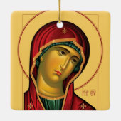 テオトコス(ヴァージンメアリ)の正統アイコン セラミックオーナメント (裏面)