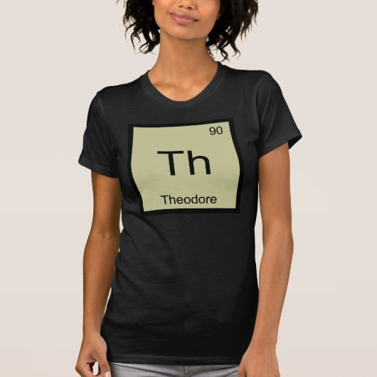 テオドア 名前 化学元素周期表 Tシャツ (正面)