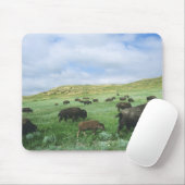 テオドールのバイソンの群れ草原の草 マウスパッド (マウス)
