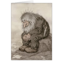 テオドールKittelsen Troll 疑問に思古いノートカード
