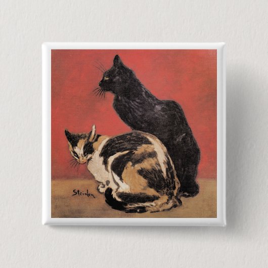 テオフィル・スタインレンの描く猫 缶バッジ (正面)
